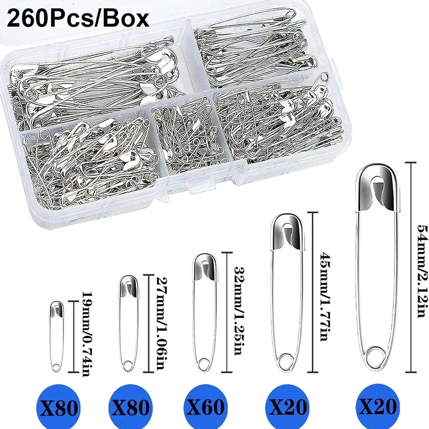 Jewelry Making Organizer - Набор серебряных булавок с коробкой для