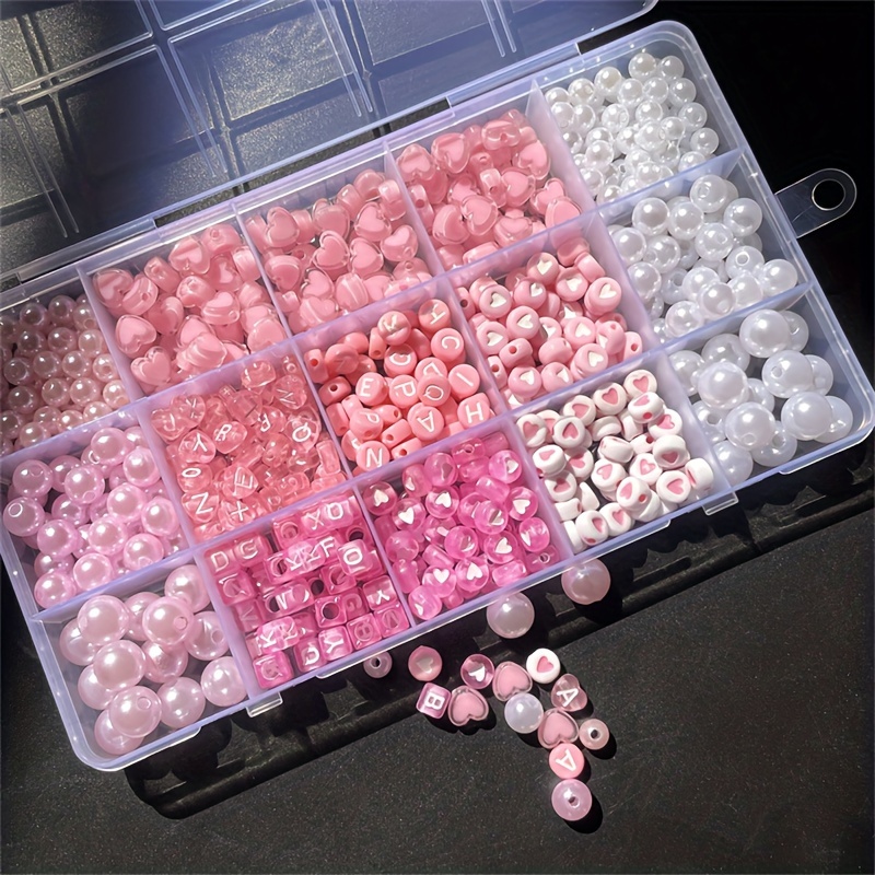 Jewelry Making Pieces - Коробка с розовым алфавитом из 10
