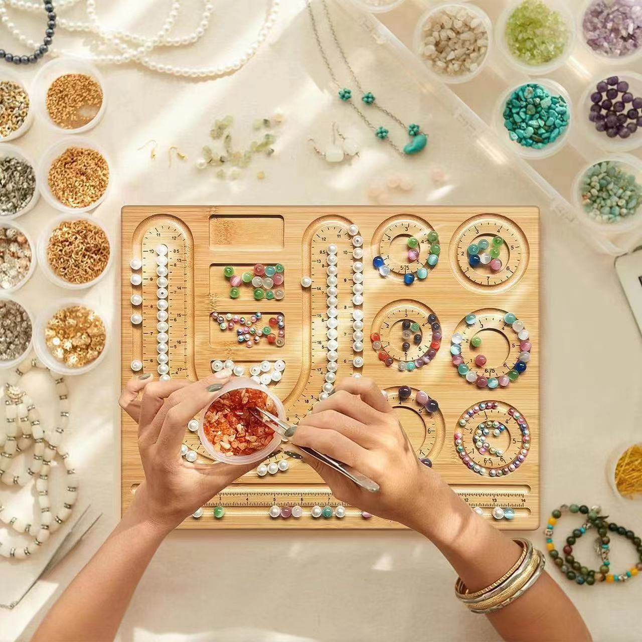 Jewelry Making Organizer - 8 типов деревянный флокированный лоток для