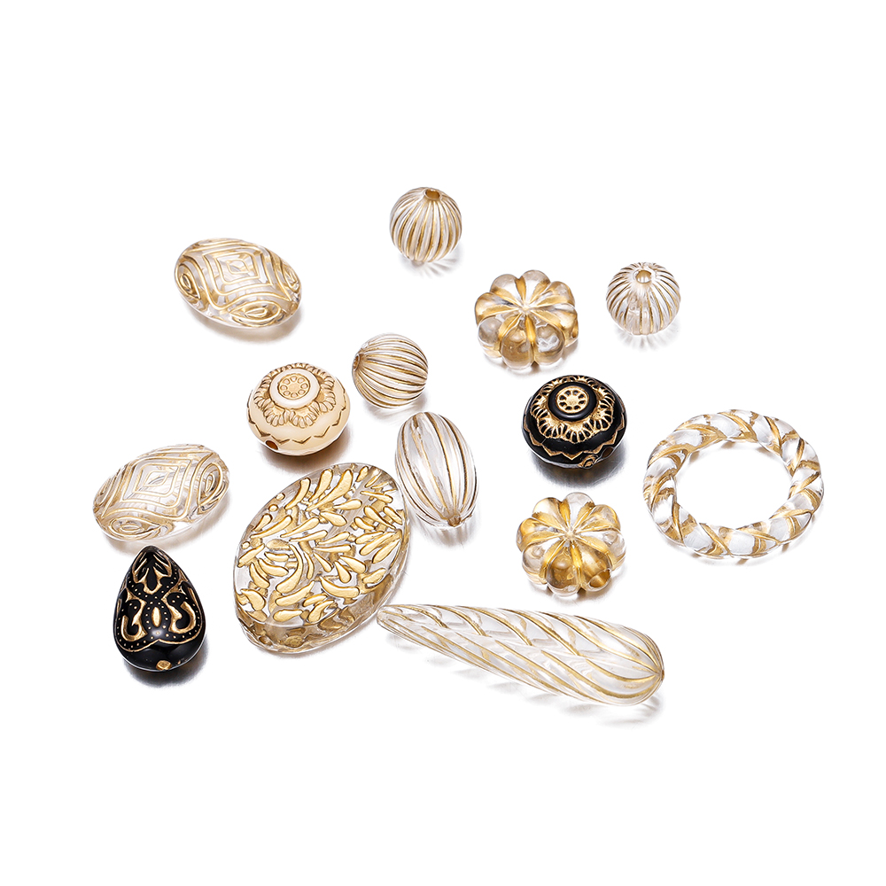Jewelry Making Drawing - 20 шт изысканные акриловые бусины золотого