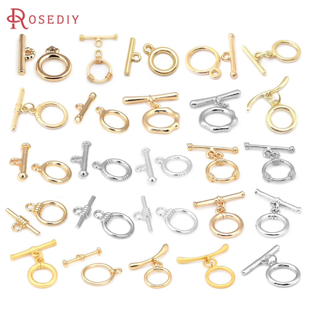 Toggle Clasp Gold - Застежки-тогглы круглой формы под золото 18