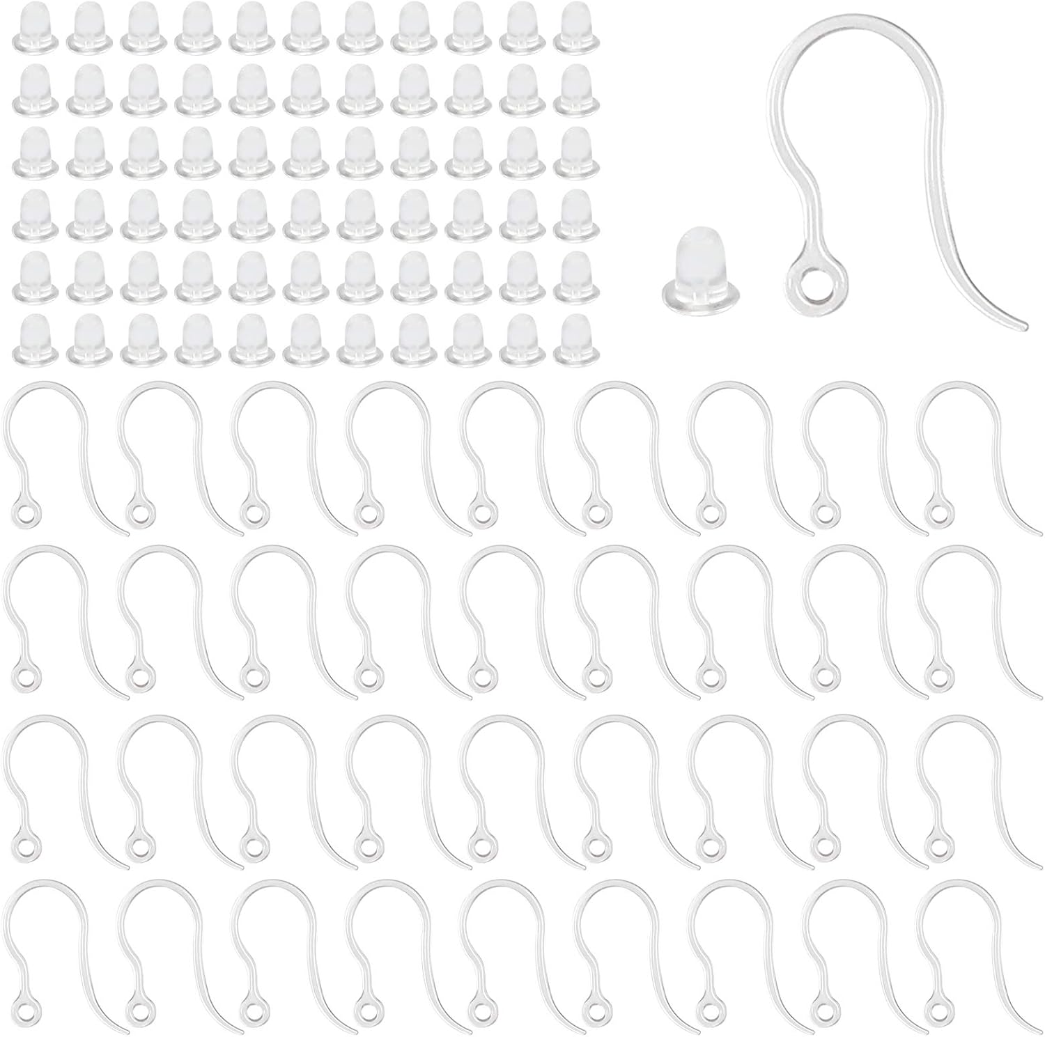Jewelry Making Pins - 40 шт. прозрачные пластиковые крючки для