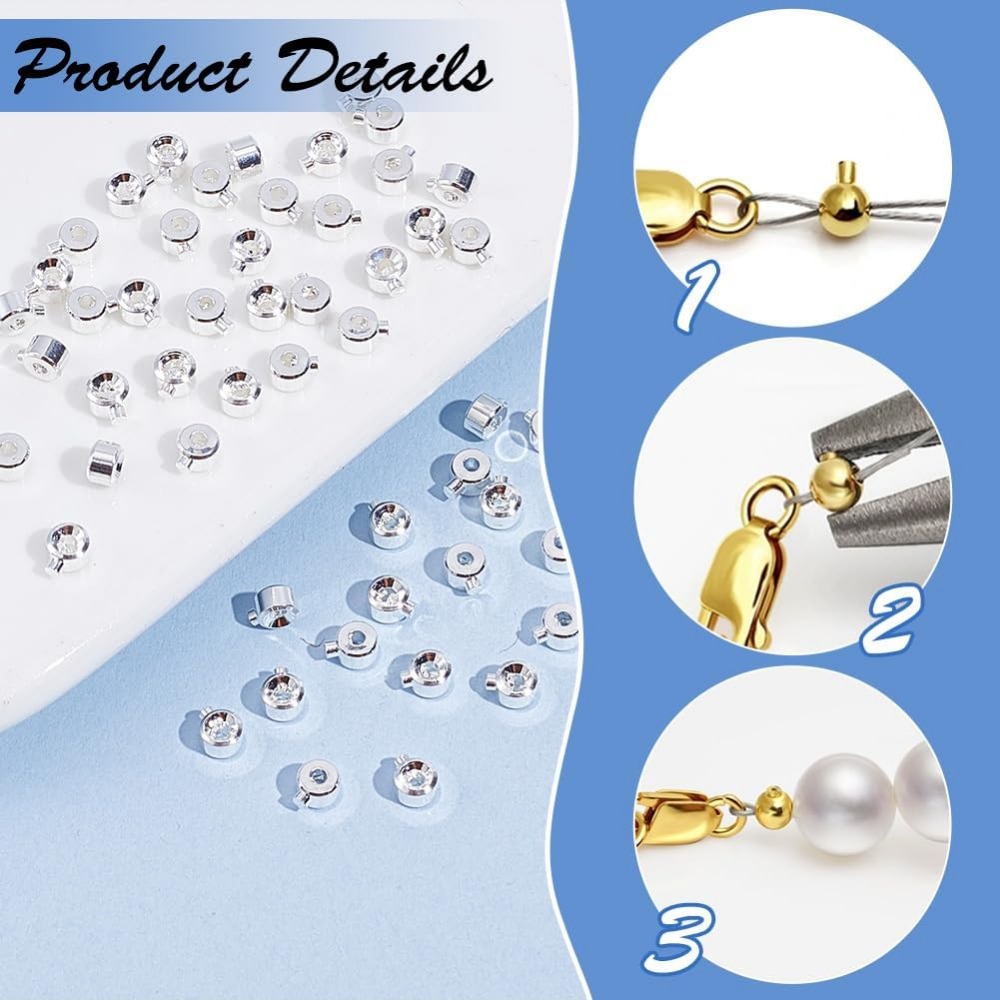 60 шт. латунные обжимные бусин – обзор и цена Jewelry Making Kit