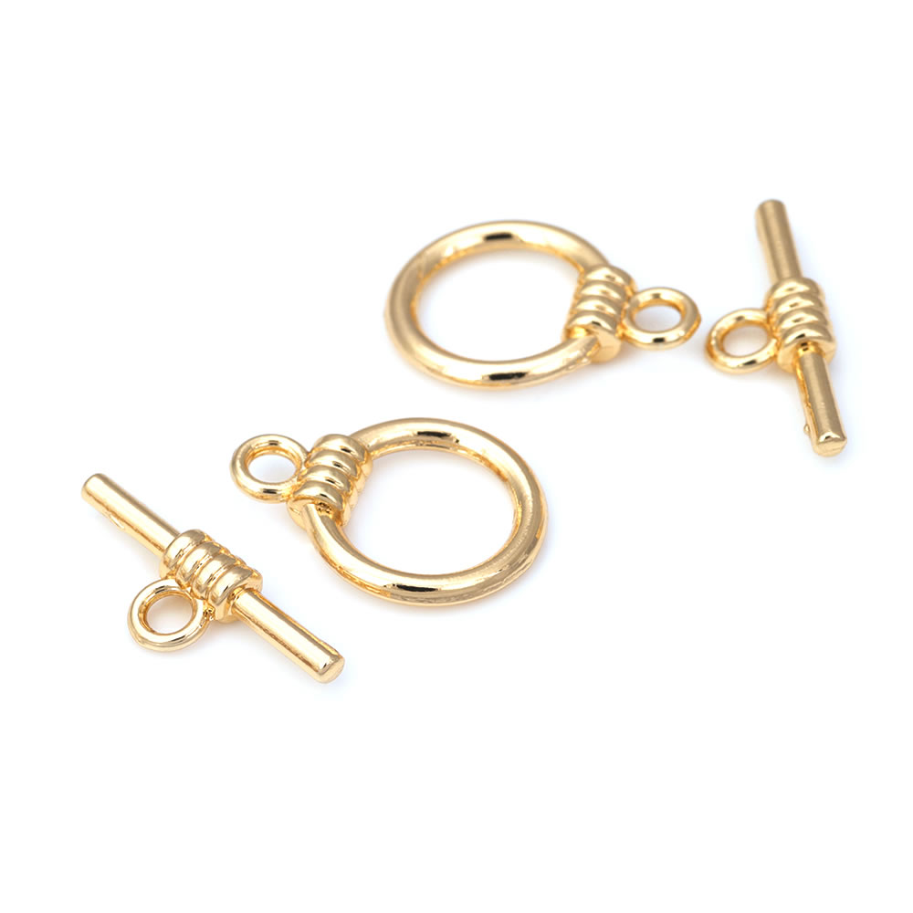 Застежки-тогглы круглой формы  – обзор и цена Toggle Clasp Gold